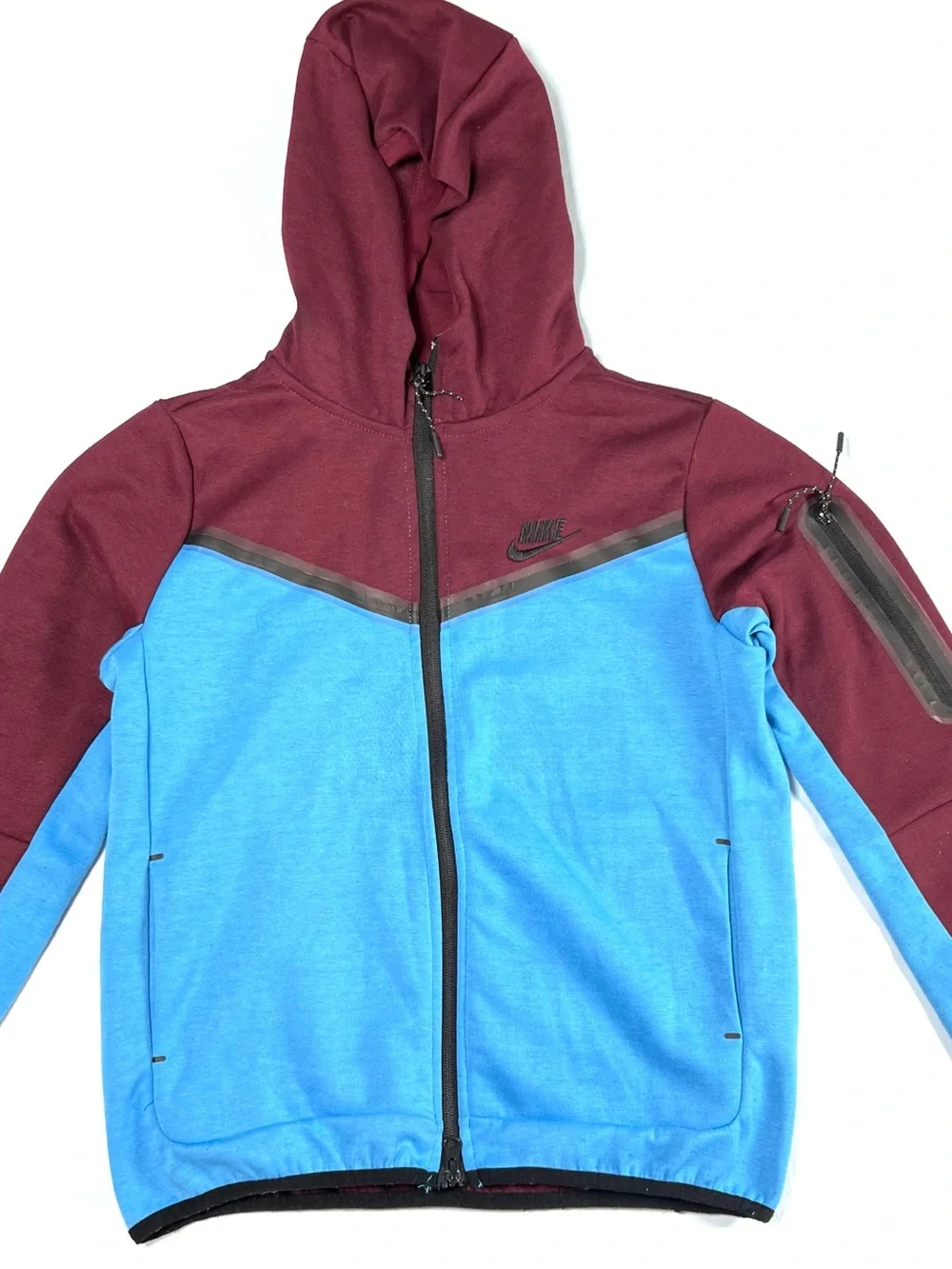 Nike Boy’s Two-Tone Maroon & Blue Hooded Zip Jacket